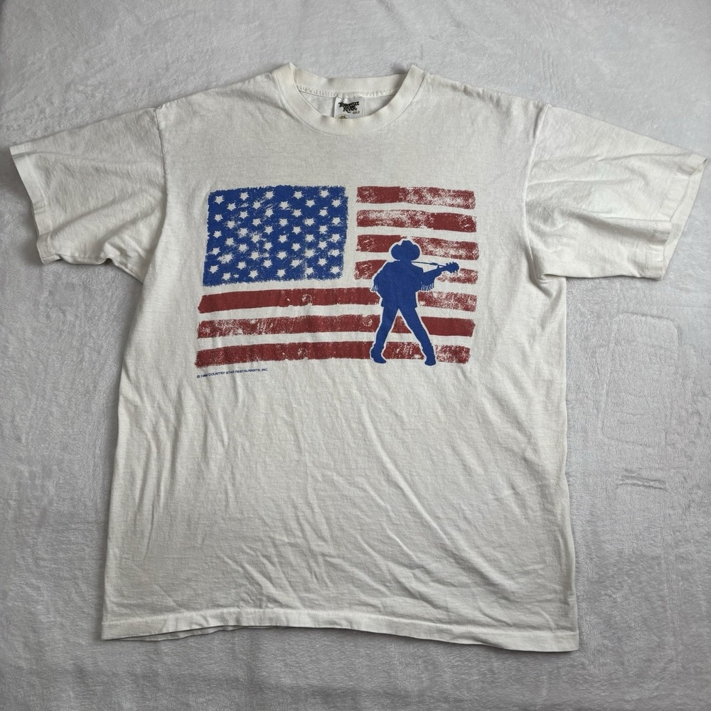 VTG Tennessee River 1996 Country Star Restaurants Las Vegas White Shirt Men's XL